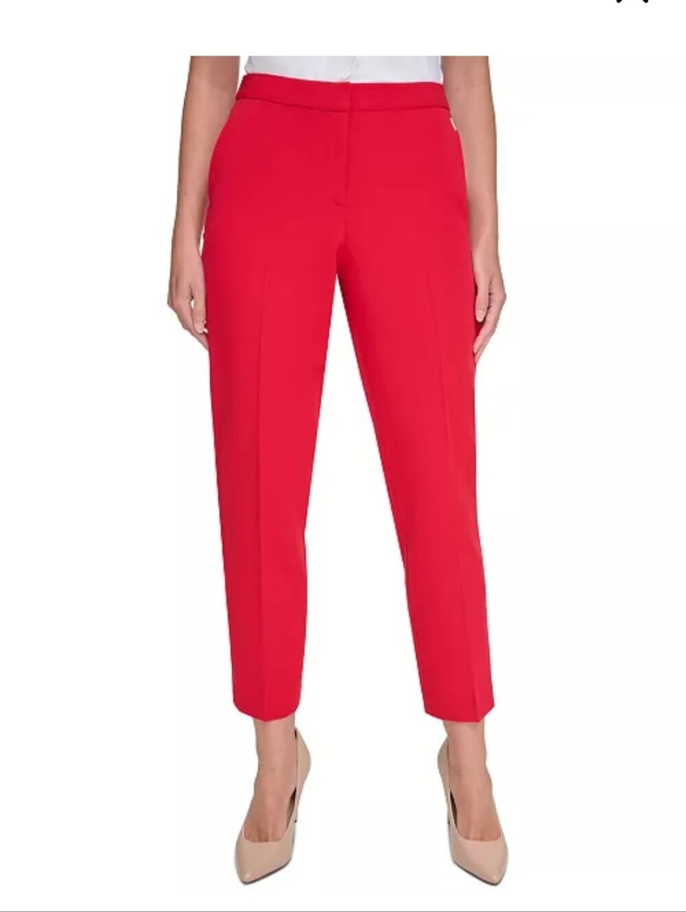 Kasper NWT Fire Red Ankle Dress Pants Size 4 Career Office Slim Straight $79